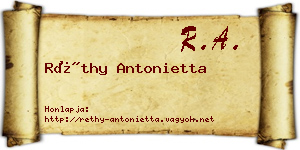 Réthy Antonietta névjegykártya